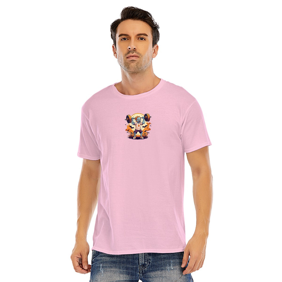 Customizable Fitness Halloween Graphic Unisex O-neck Short Sleeve T-shirt | 180GSM Cotton (DTF)
