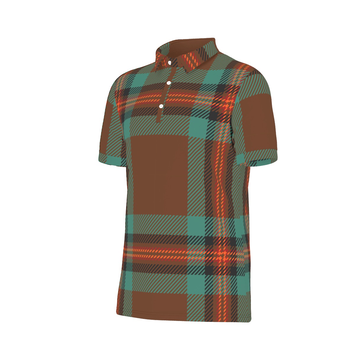 Glen Plaid Stretch Polo Shirt