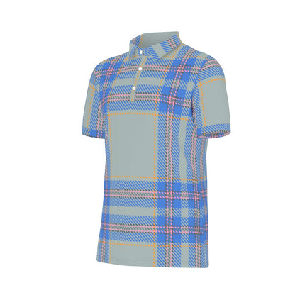 Modern Tartan Fusion Stretch Polo Shirt