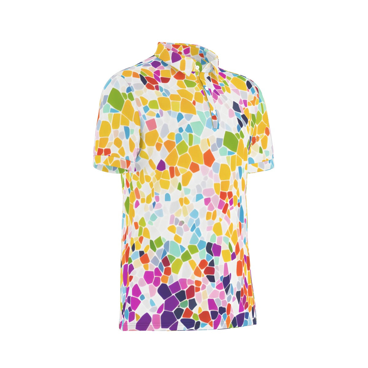 Colorful Mosiac Stretch Polo Shirt