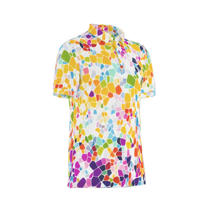 Colorful Mosiac Stretch Polo Shirt