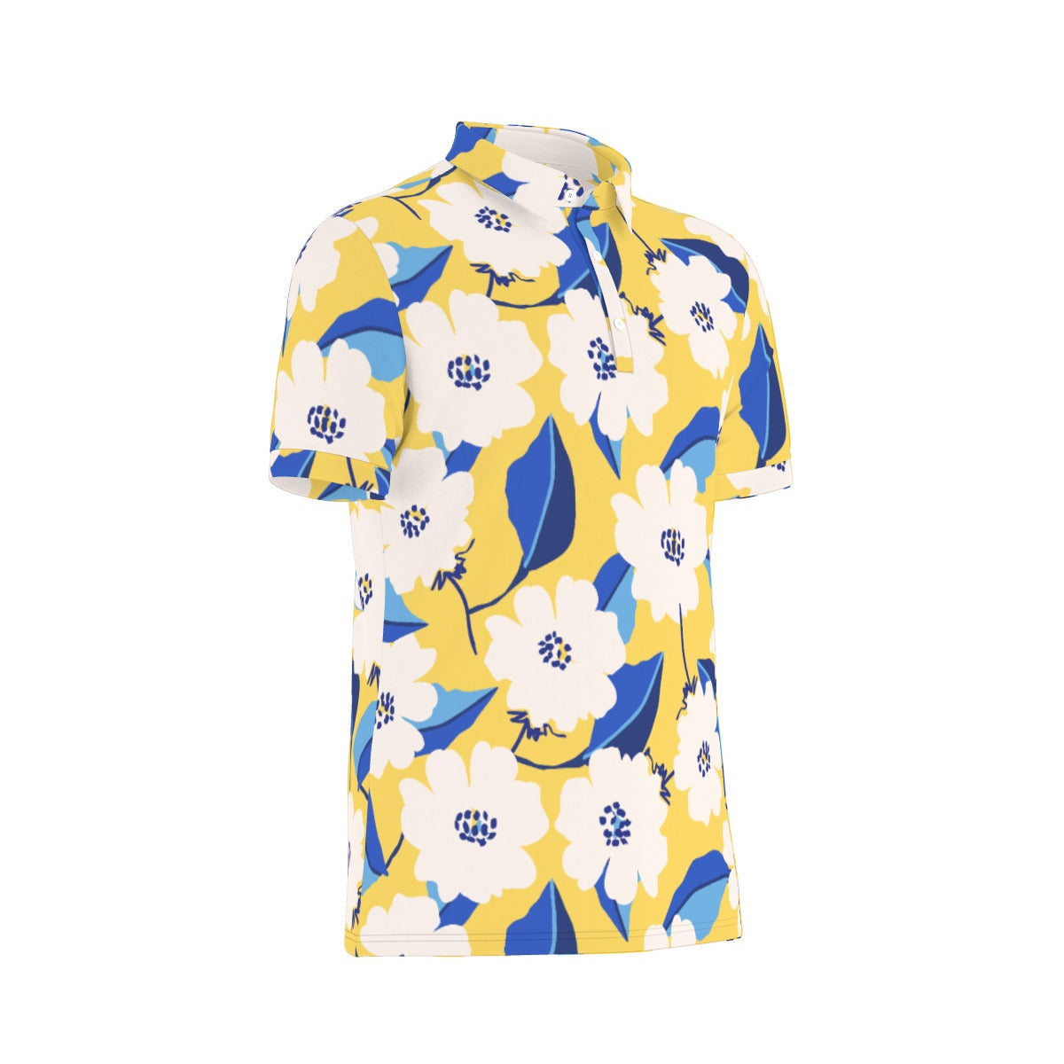 Sunny Blooms Stretch Polo Shirt