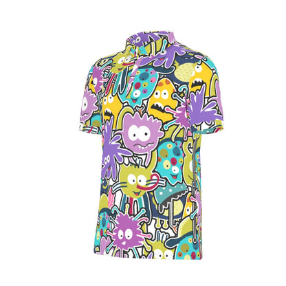 Vibrant Doodle Stretch Polo Shirt